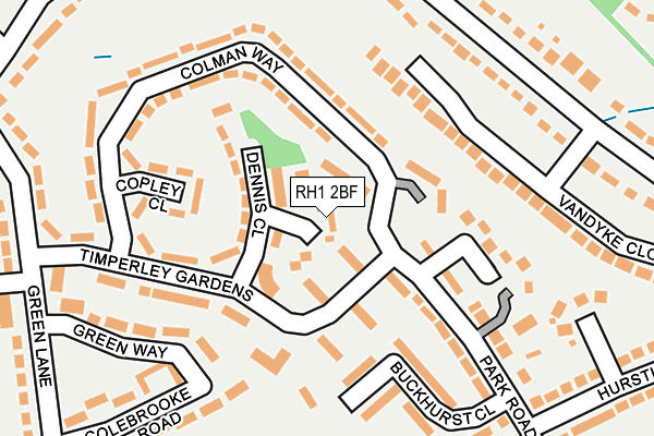RH1 2BF map - OS OpenMap – Local (Ordnance Survey)