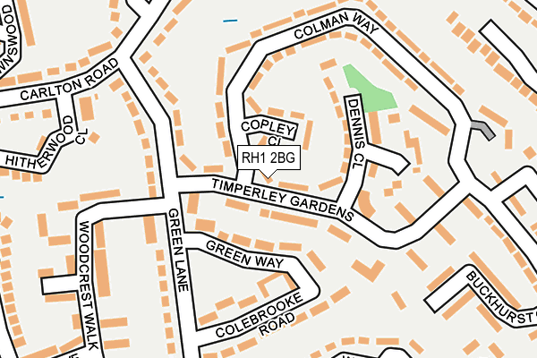 RH1 2BG map - OS OpenMap – Local (Ordnance Survey)