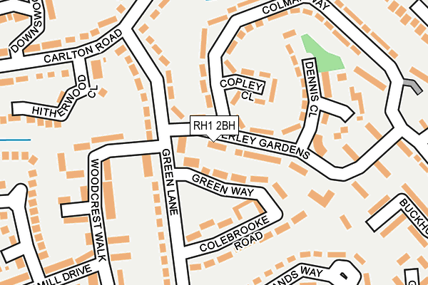 RH1 2BH map - OS OpenMap – Local (Ordnance Survey)