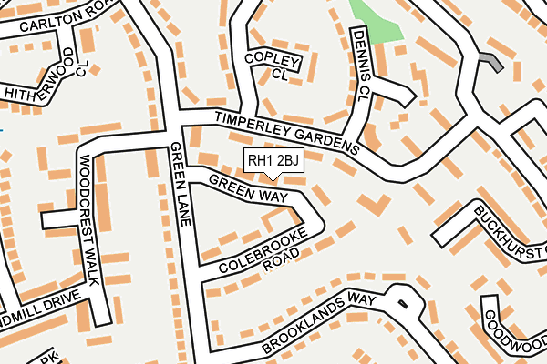 RH1 2BJ map - OS OpenMap – Local (Ordnance Survey)