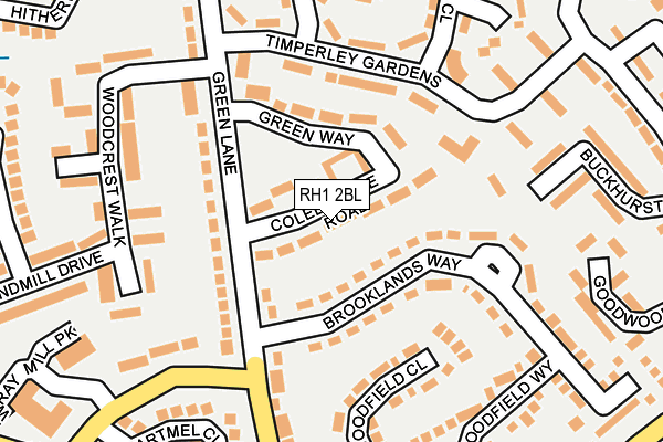 RH1 2BL map - OS OpenMap – Local (Ordnance Survey)