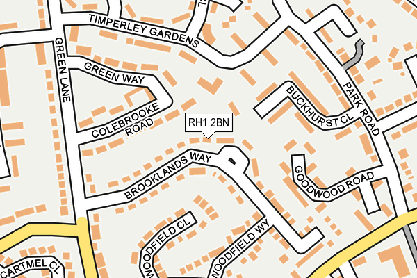 RH1 2BN map - OS OpenMap – Local (Ordnance Survey)