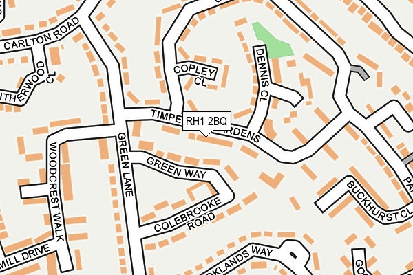 RH1 2BQ map - OS OpenMap – Local (Ordnance Survey)