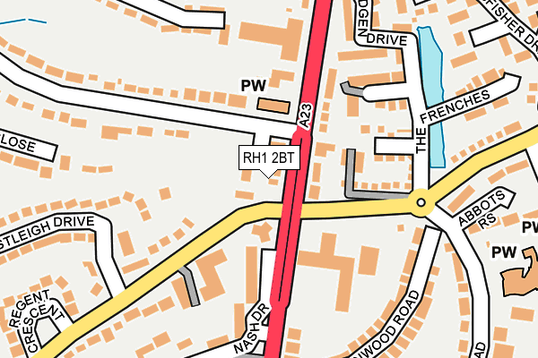 RH1 2BT map - OS OpenMap – Local (Ordnance Survey)