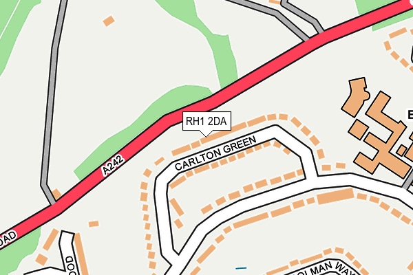 RH1 2DA map - OS OpenMap – Local (Ordnance Survey)