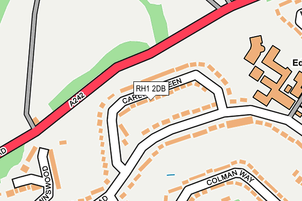 RH1 2DB map - OS OpenMap – Local (Ordnance Survey)