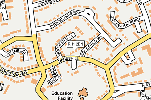 RH1 2DN map - OS OpenMap – Local (Ordnance Survey)