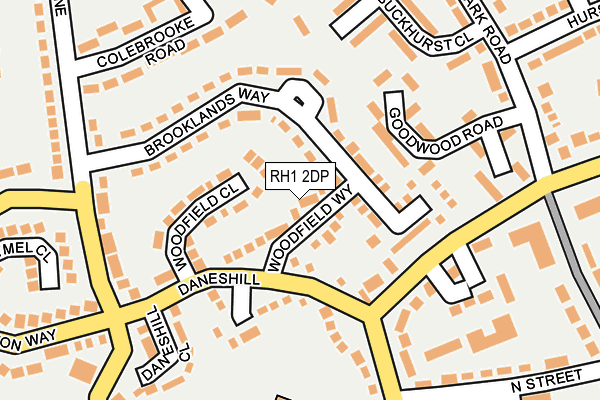 RH1 2DP map - OS OpenMap – Local (Ordnance Survey)