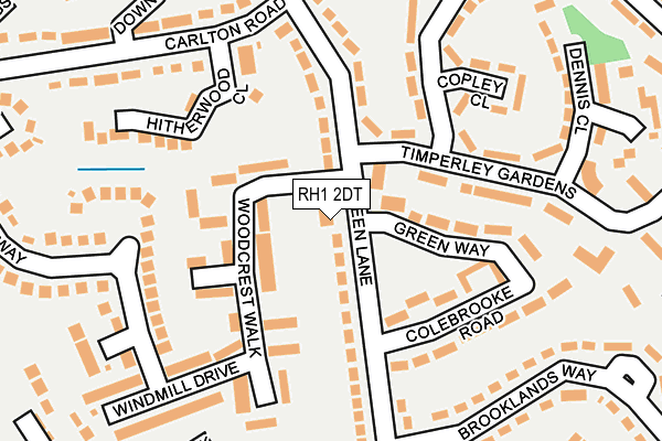 RH1 2DT map - OS OpenMap – Local (Ordnance Survey)