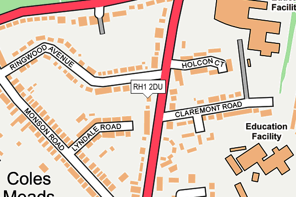 RH1 2DU map - OS OpenMap – Local (Ordnance Survey)