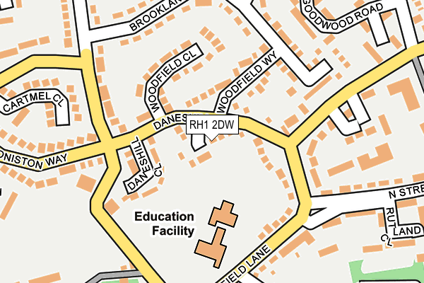 RH1 2DW map - OS OpenMap – Local (Ordnance Survey)