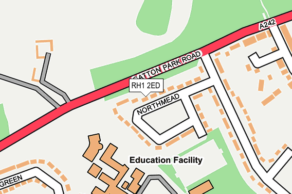 RH1 2ED map - OS OpenMap – Local (Ordnance Survey)