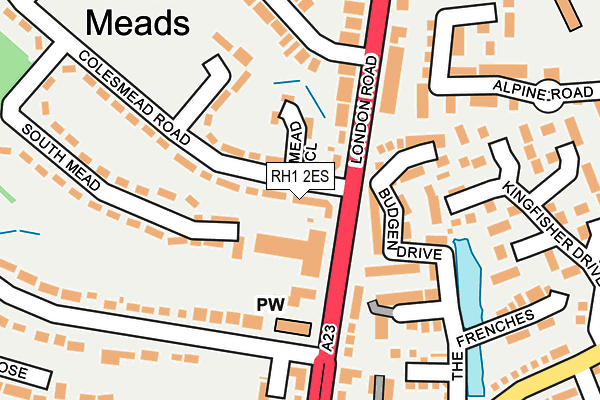 RH1 2ES map - OS OpenMap – Local (Ordnance Survey)