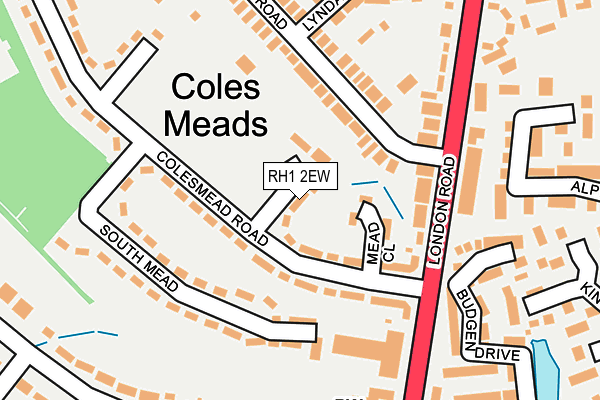 RH1 2EW map - OS OpenMap – Local (Ordnance Survey)