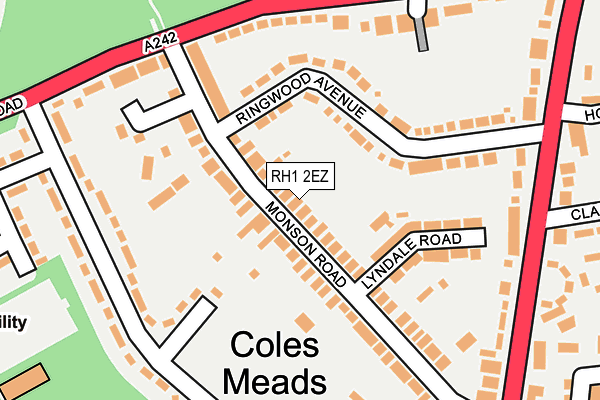 RH1 2EZ map - OS OpenMap – Local (Ordnance Survey)
