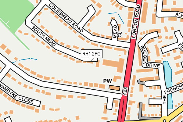 RH1 2FG map - OS OpenMap – Local (Ordnance Survey)