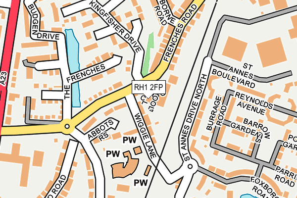 RH1 2FP map - OS OpenMap – Local (Ordnance Survey)