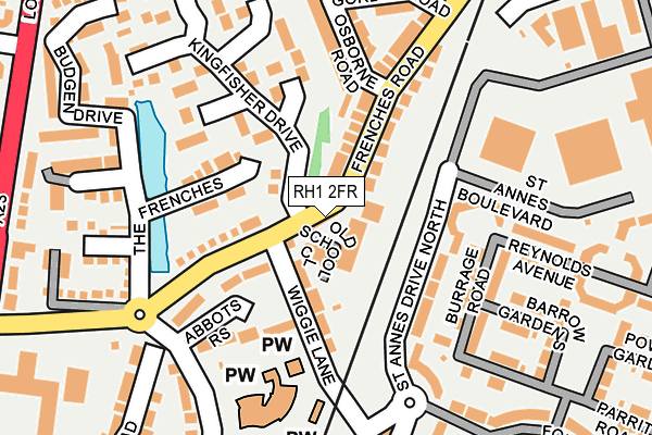 RH1 2FR map - OS OpenMap – Local (Ordnance Survey)