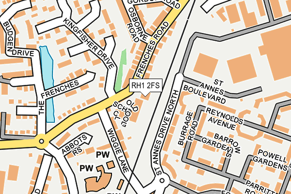 RH1 2FS map - OS OpenMap – Local (Ordnance Survey)