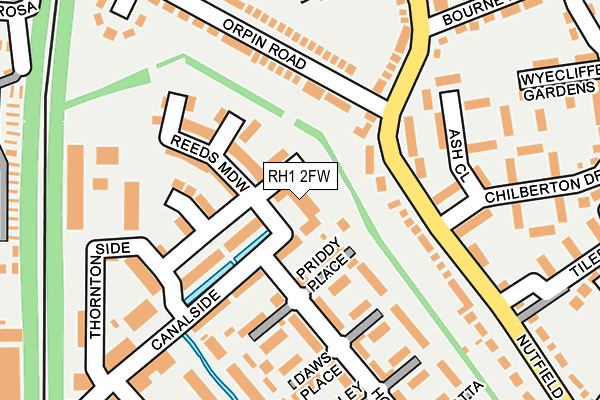 RH1 2FW map - OS OpenMap – Local (Ordnance Survey)