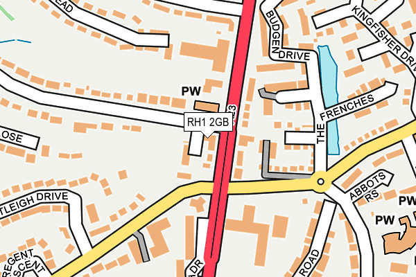 RH1 2GB map - OS OpenMap – Local (Ordnance Survey)