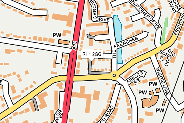 RH1 2GG map - OS OpenMap – Local (Ordnance Survey)