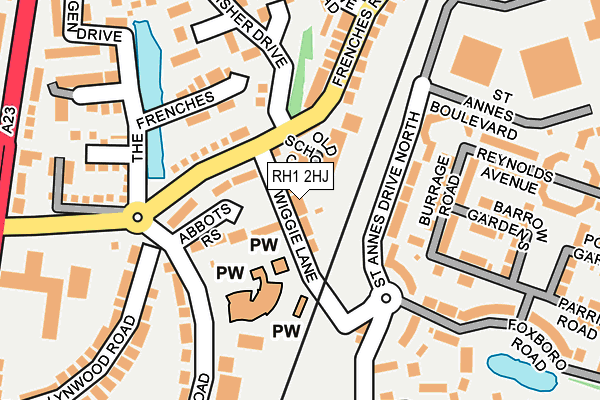 RH1 2HJ map - OS OpenMap – Local (Ordnance Survey)