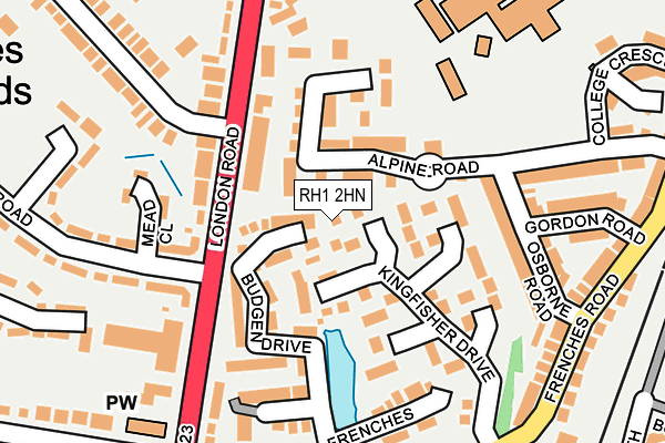 RH1 2HN map - OS OpenMap – Local (Ordnance Survey)