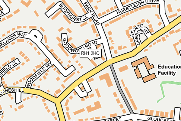 RH1 2HQ map - OS OpenMap – Local (Ordnance Survey)