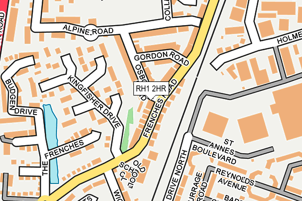 RH1 2HR map - OS OpenMap – Local (Ordnance Survey)