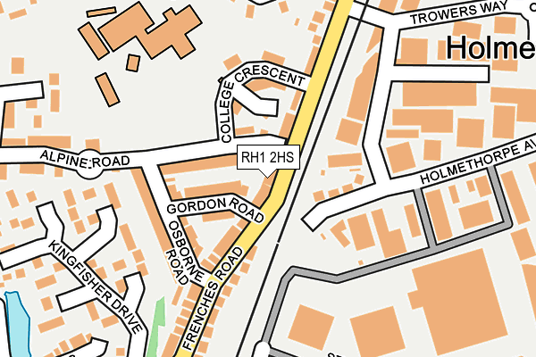 RH1 2HS map - OS OpenMap – Local (Ordnance Survey)