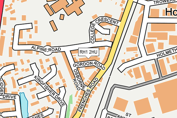 RH1 2HU map - OS OpenMap – Local (Ordnance Survey)