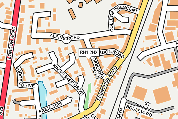 RH1 2HX map - OS OpenMap – Local (Ordnance Survey)