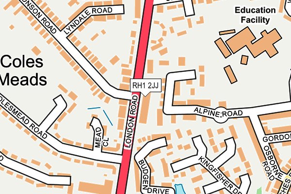 RH1 2JJ map - OS OpenMap – Local (Ordnance Survey)