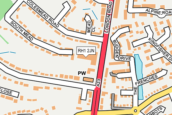 RH1 2JN map - OS OpenMap – Local (Ordnance Survey)