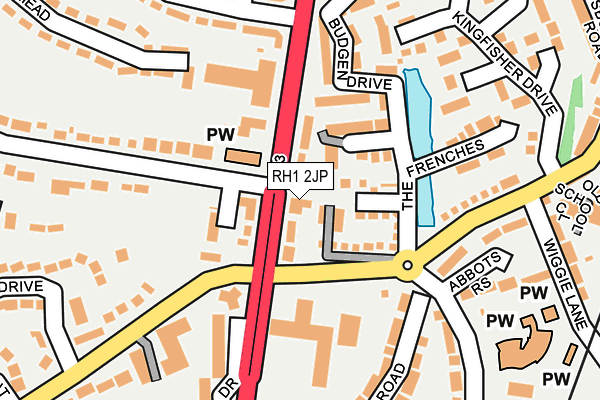 RH1 2JP map - OS OpenMap – Local (Ordnance Survey)