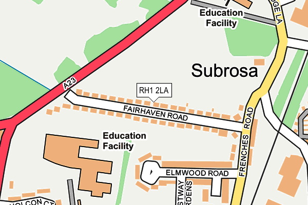 RH1 2LA map - OS OpenMap – Local (Ordnance Survey)