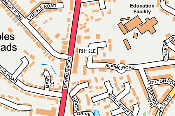 RH1 2LE map - OS OpenMap – Local (Ordnance Survey)