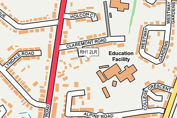 RH1 2LR map - OS OpenMap – Local (Ordnance Survey)