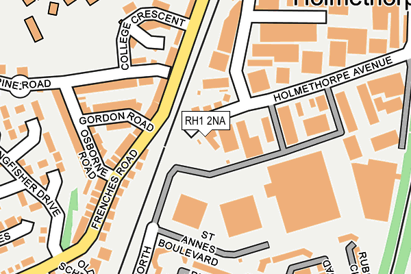 RH1 2NA map - OS OpenMap – Local (Ordnance Survey)