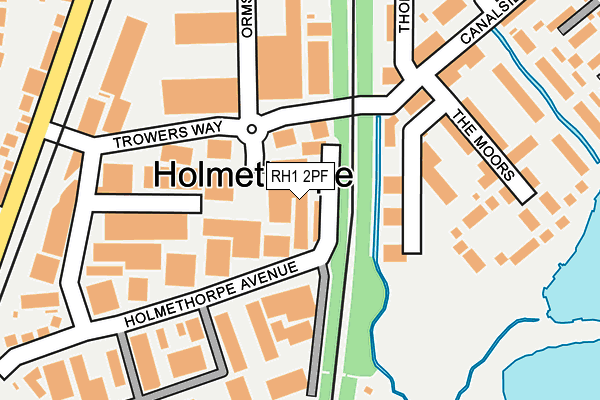 RH1 2PF map - OS OpenMap – Local (Ordnance Survey)