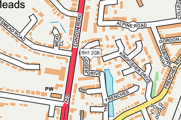 RH1 2QB map - OS OpenMap – Local (Ordnance Survey)