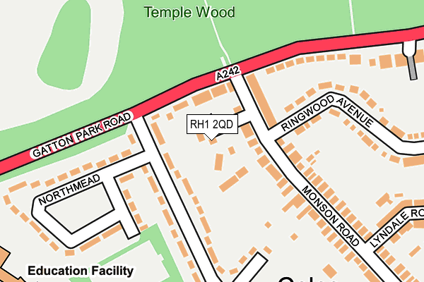 RH1 2QD map - OS OpenMap – Local (Ordnance Survey)