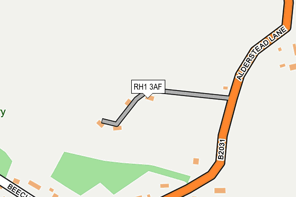 RH1 3AF map - OS OpenMap – Local (Ordnance Survey)