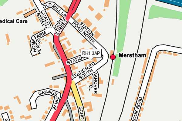 RH1 3AP map - OS OpenMap – Local (Ordnance Survey)