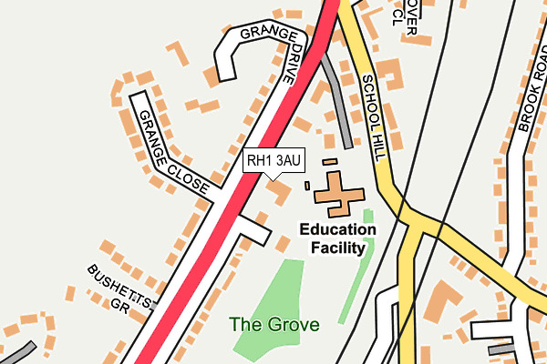 RH1 3AU map - OS OpenMap – Local (Ordnance Survey)