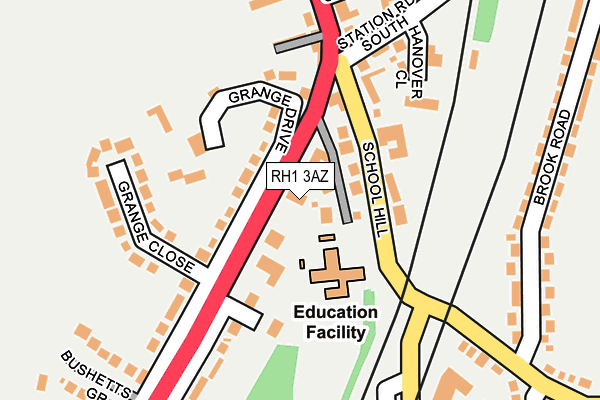 RH1 3AZ map - OS OpenMap – Local (Ordnance Survey)