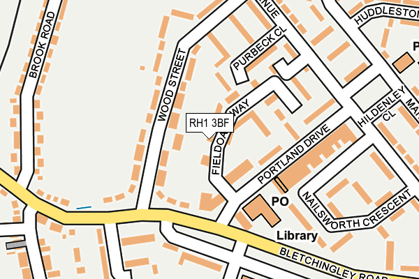 RH1 3BF map - OS OpenMap – Local (Ordnance Survey)