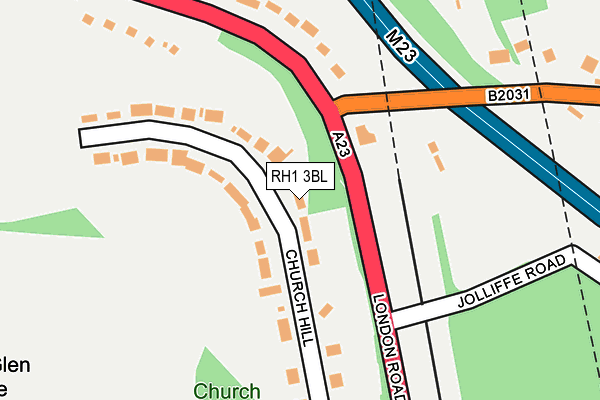 RH1 3BL map - OS OpenMap – Local (Ordnance Survey)
