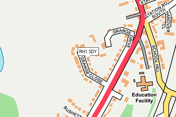 RH1 3DY map - OS OpenMap – Local (Ordnance Survey)